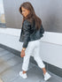 DAMEN LEDERLOOK-JACKE | URBANER STYLE MIT REISSVERSCHLUSS